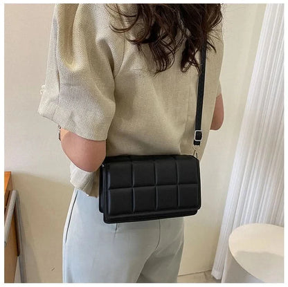 Minimalist Square PU Leather Handbag - Compact Crossbody & Top-Handle, Lightweight
