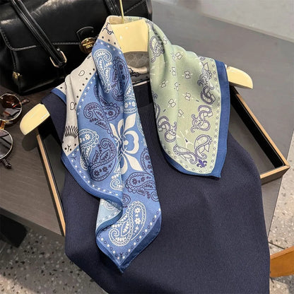 100% Real Silk Square Scarf (53cm) - Luxury Printed Multi-Style Accessory