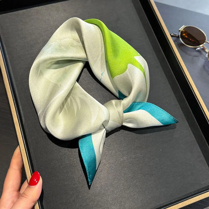 100% Real Silk Square Scarf (53cm) - Luxury Printed Multi-Style Accessory