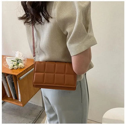 Minimalist Square PU Leather Handbag - Compact Crossbody & Top-Handle, Lightweight
