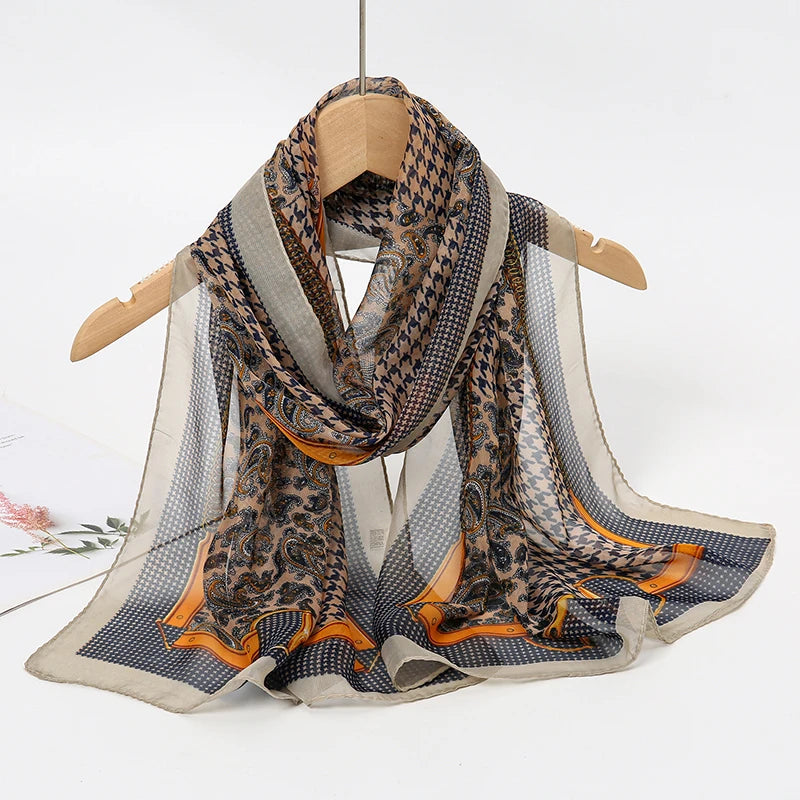Lightweight Chiffon Scarf — Versatile Printed Shawl & Wrap, Breathable Travel Accessory