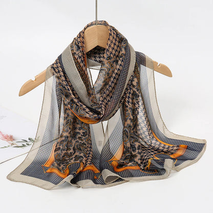 Lightweight Chiffon Scarf — Versatile Printed Shawl & Wrap, Breathable Travel Accessory