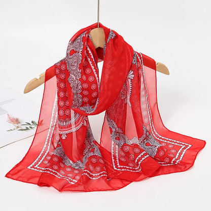 Lightweight Chiffon Scarf — Versatile Printed Shawl & Wrap, Breathable Travel Accessory