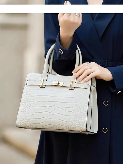Cowhide tote structured silhouette detail