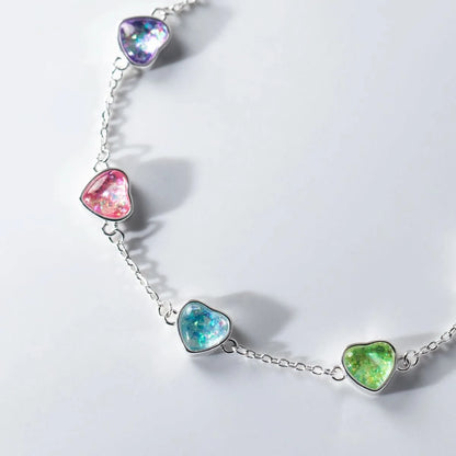 Multi-color CZ heart charm detail