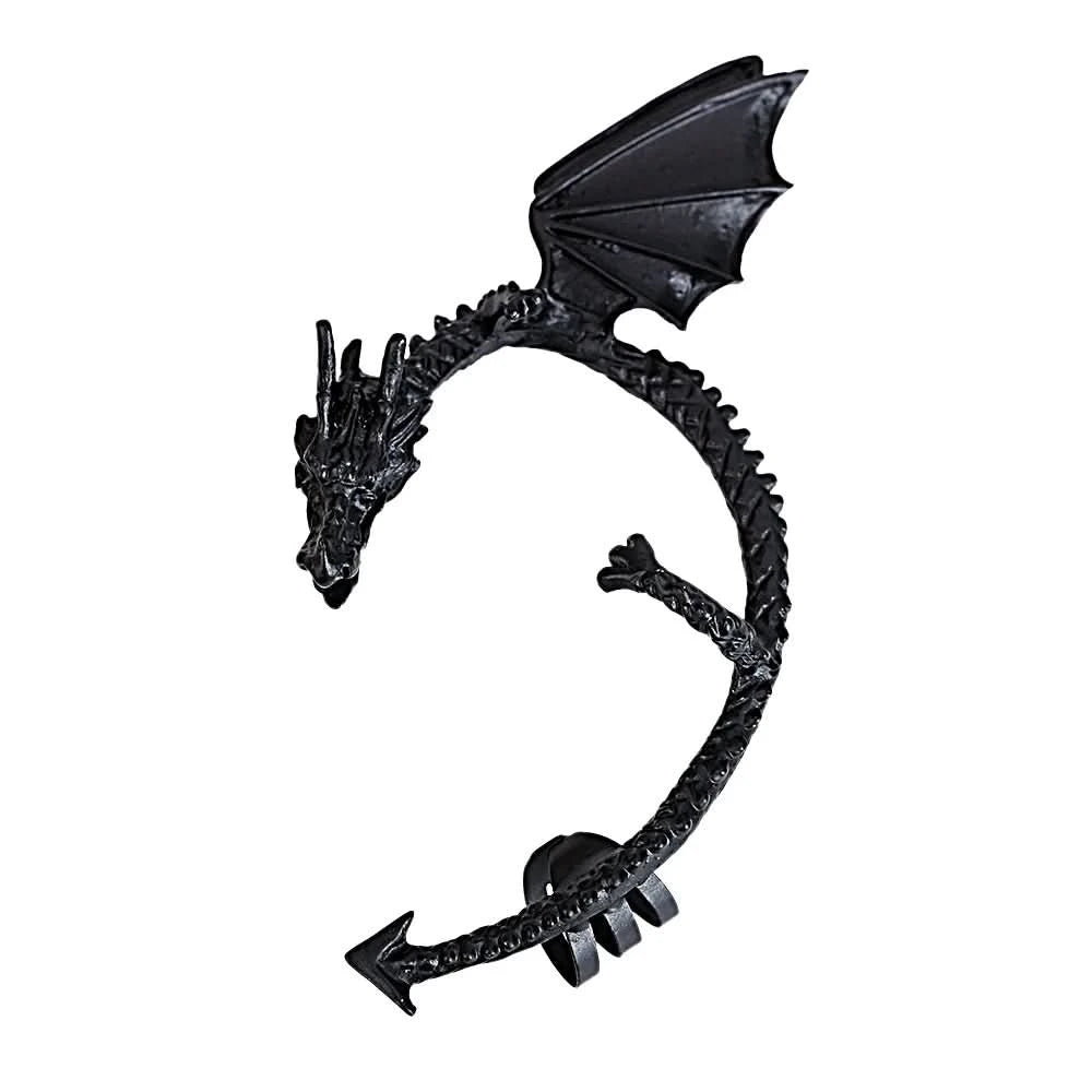 Gothic Dragon Clip Ear Cuff - Punk Rock Zinc Alloy Unisex No-Piercing Earring