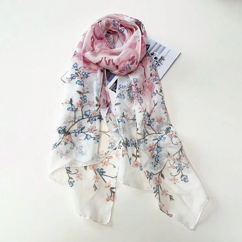 Lightweight Chiffon Scarf — Versatile Printed Shawl & Wrap, Breathable Travel Accessory