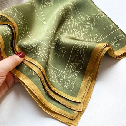 100% Real Silk Square Scarf (53cm) - Luxury Printed Multi-Style Accessory