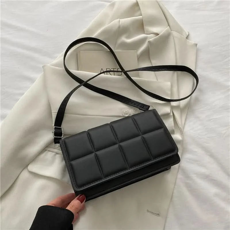 Minimalist Square PU Leather Handbag - Compact Crossbody & Top-Handle, Lightweight