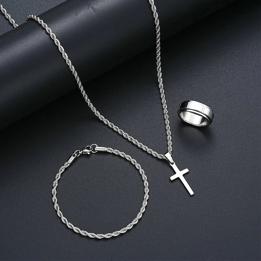 Cross necklace pendant detail