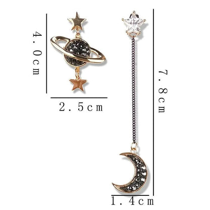 Sun moon mismatched earrings styled lookbook