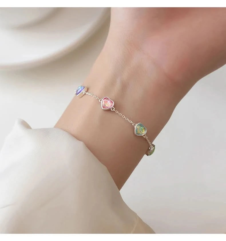 Heart bracelet styled with outfit