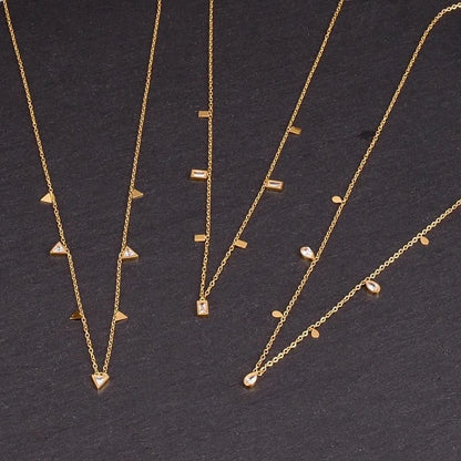 Modern water drop zircon necklace — main view