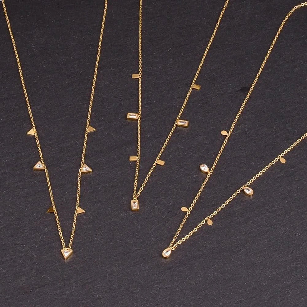 Modern water drop zircon necklace — main view
