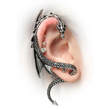 Gothic Dragon Clip Ear Cuff - Punk Rock Zinc Alloy Unisex No-Piercing Earring