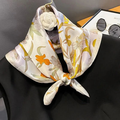 100% Real Silk Square Scarf (53cm) - Luxury Printed Multi-Style Accessory