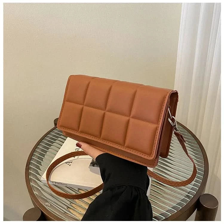 Minimalist Square PU Leather Handbag - Compact Crossbody & Top-Handle, Lightweight