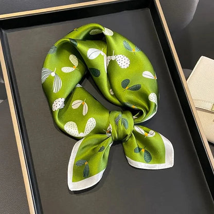100% Real Silk Square Scarf (53cm) - Luxury Printed Multi-Style Accessory