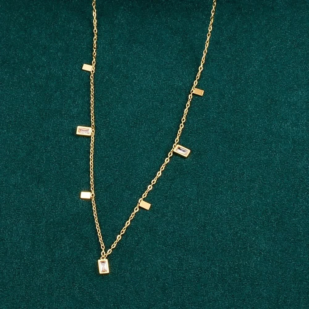 Water drop pendant detail showing zircon stone