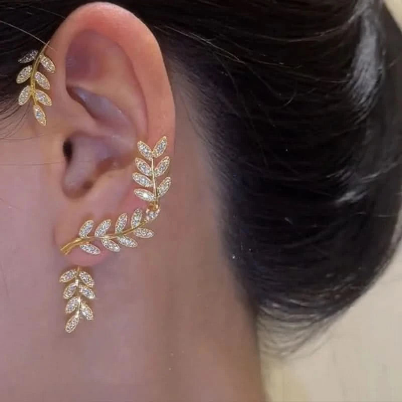 Leaf ear cuff pair view