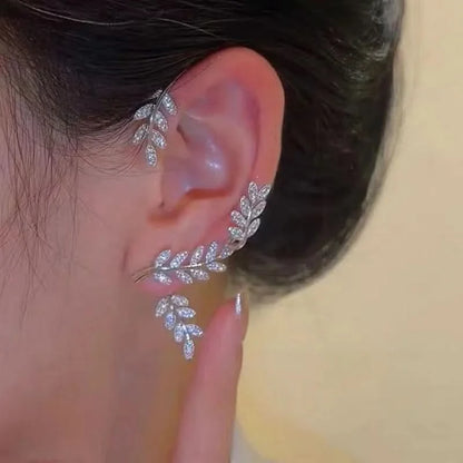 Leaf ear cuff detail of leaf design