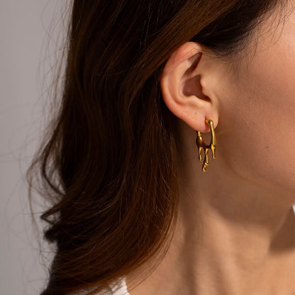 Drip earrings back view
