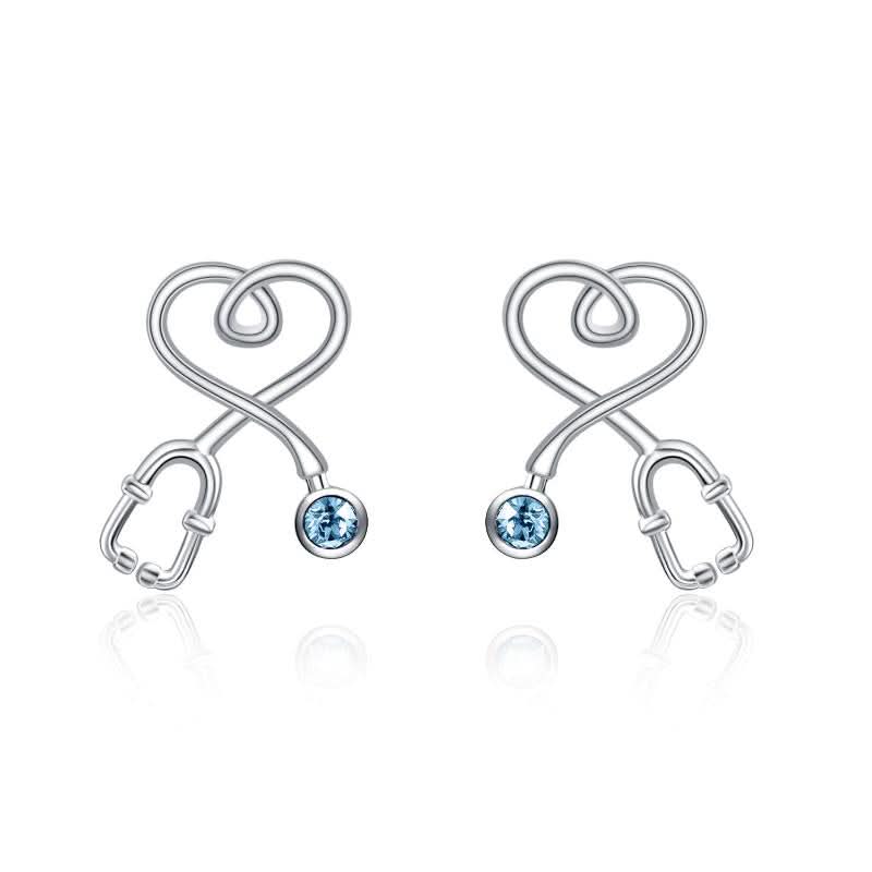 Stethoscope heart studs gift styling