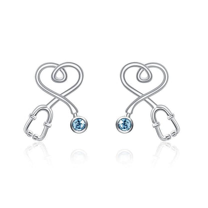 Stethoscope heart studs gift styling