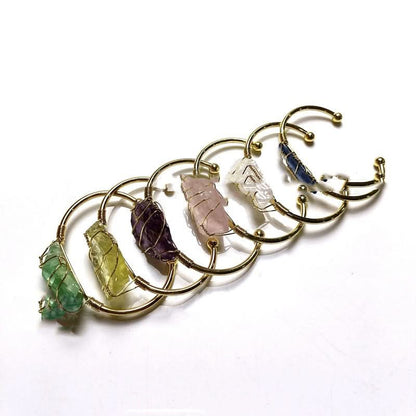Raw crystal cuff side view